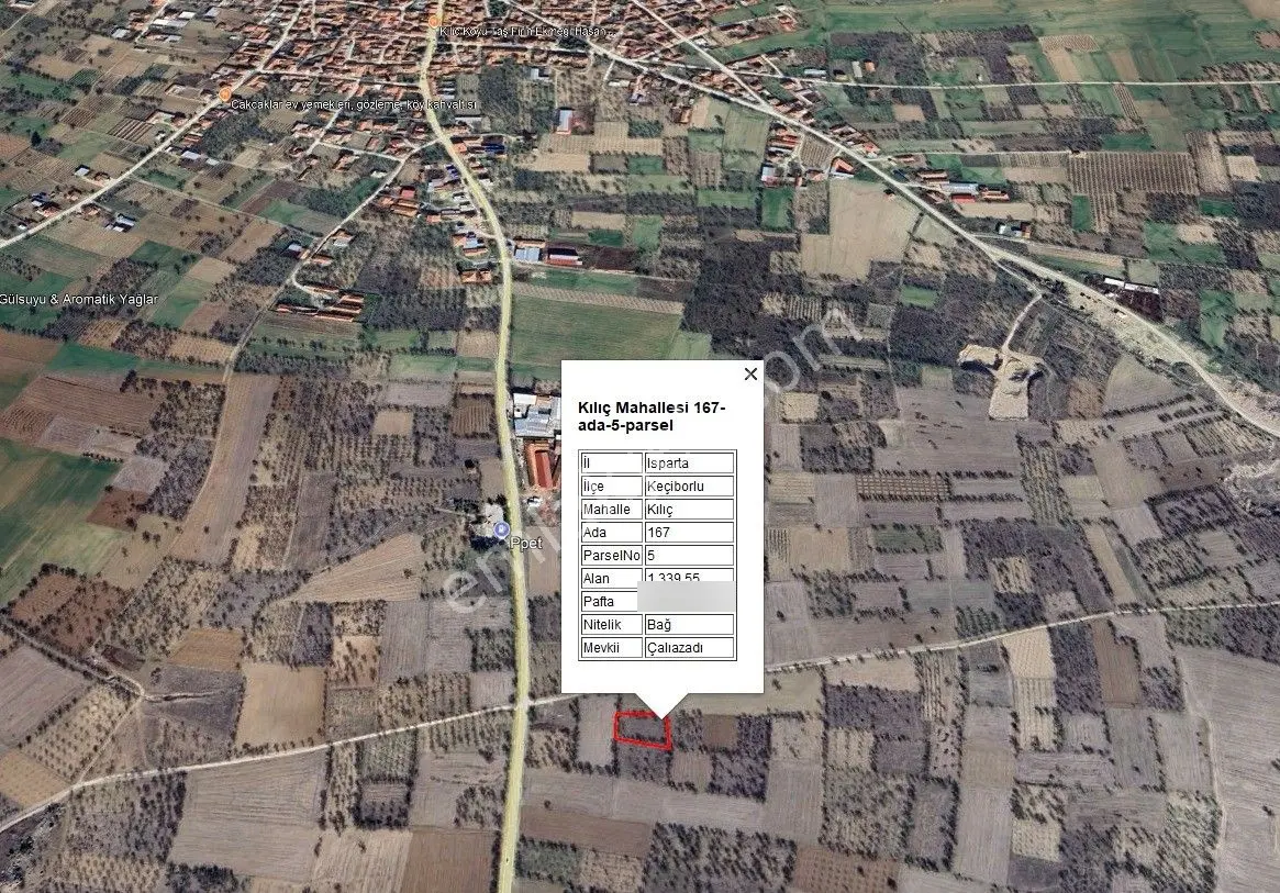 Isparta Keçiborlu' Da Havaalanı Yakını, Tek Tapu, Satılık Tarla