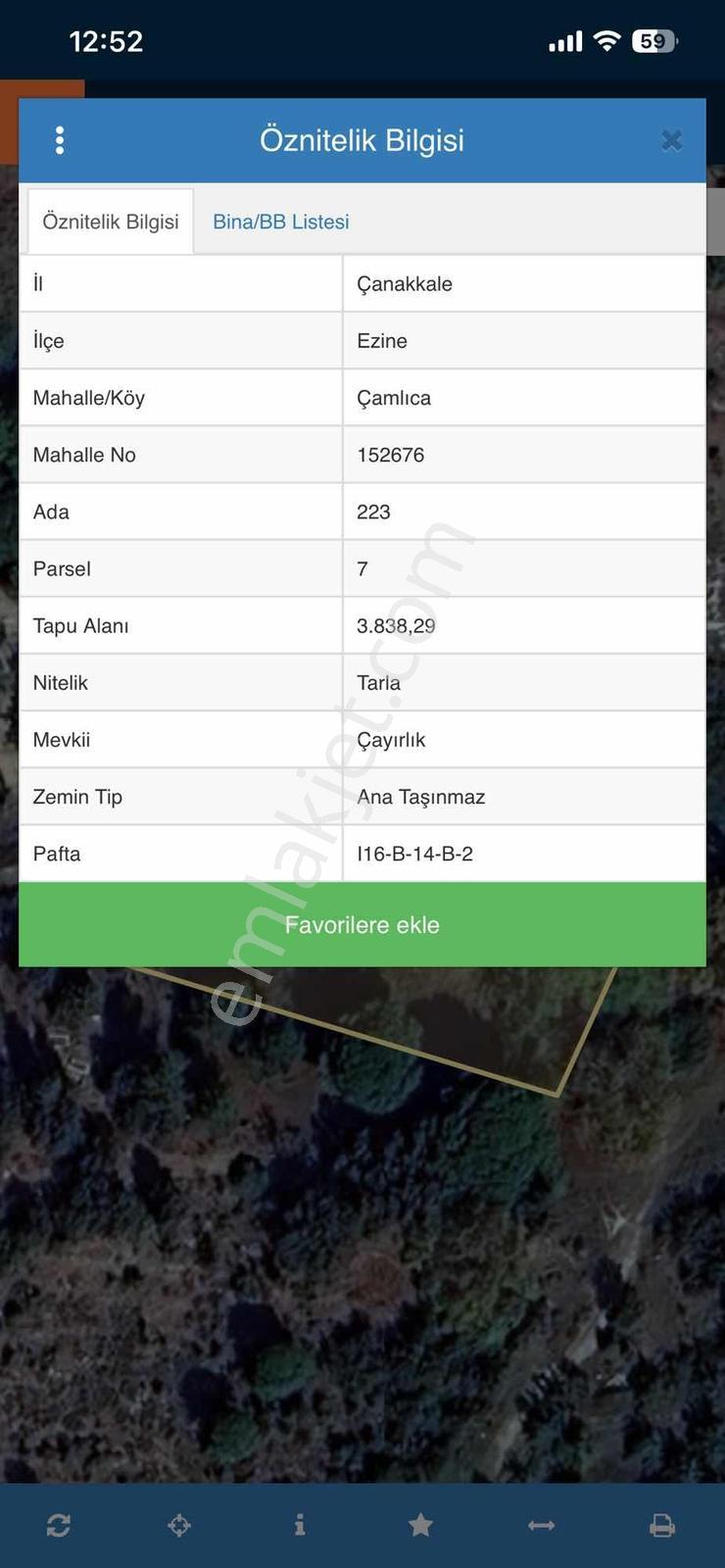 Çanakkale Ezine Çamlıca Da Yatırımlık Satılık Tarla