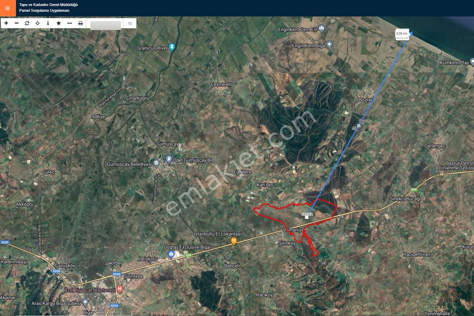 Biga Osmaniyede 6.111 M² Yola Cephe Satılık Arazi - Görsel 5