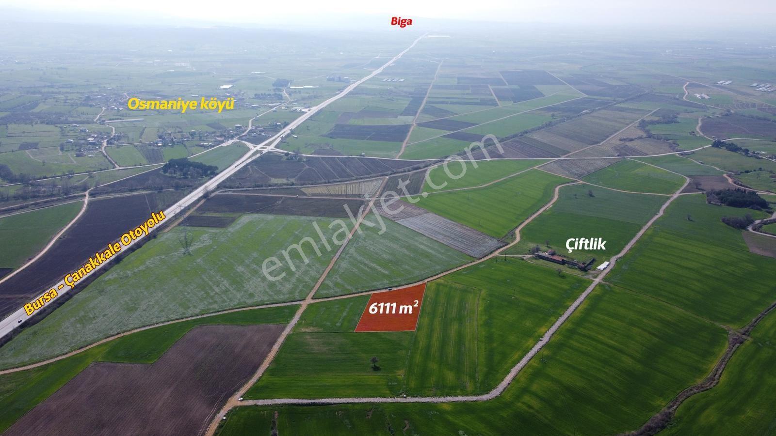 Biga Osmaniyede 6.111 M² Yola Cephe Satılık Arazi - Görsel 2