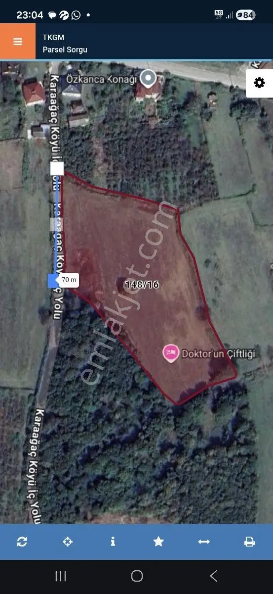 Karaağaç' Ta Yola 70 M2 Çephe Fırsat 8780m2 Tarla - Görsel 4
