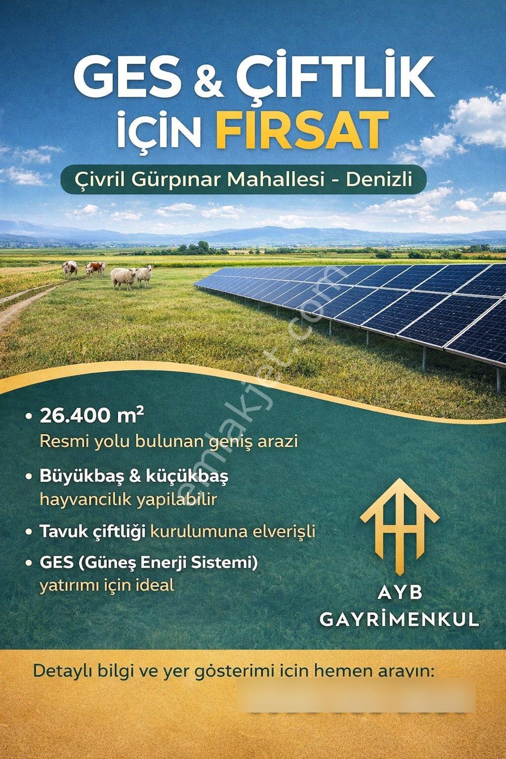 Çivril Gürpınar Mah. Ges // Çiftlik İçin Uygun Marjinal Tarla