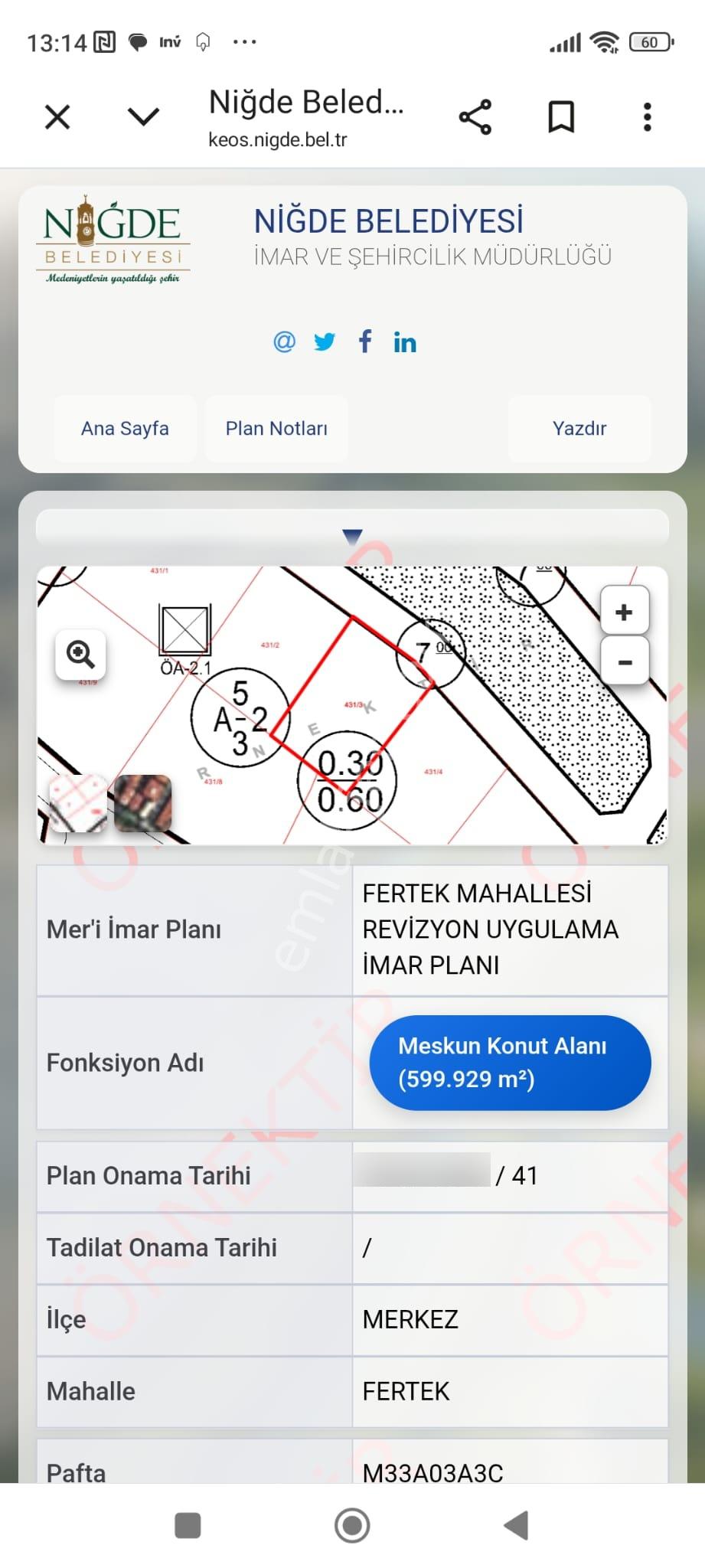 Niğde Fertek'te Eşsiz Manzaralı Villalık Yatırım Fırsatı Taks 0.30 Kaks 0.60 Lı Villalık Arsa - Görsel 4