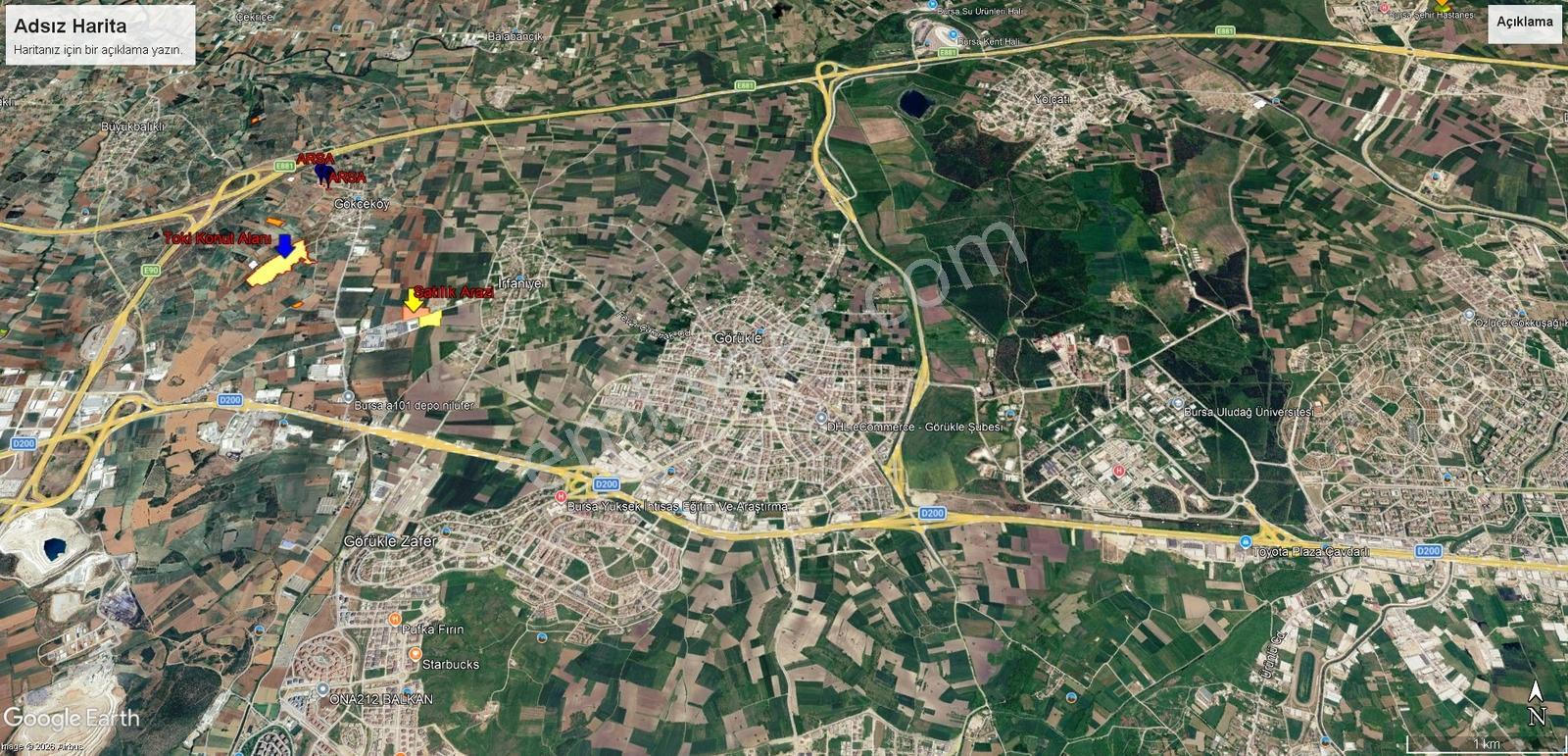 Bursa Nilüfer İrfaniye Mh.satılık Yatırımlık Kıymetli Arazi - Görsel 2