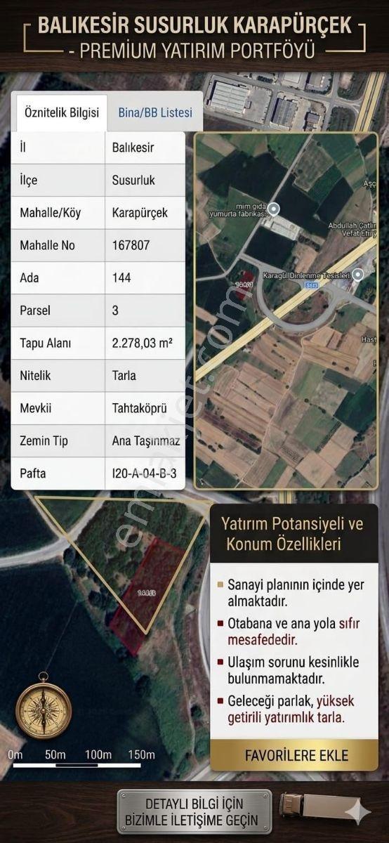 Sanayi Planı İçinde! Susurluk Karapürçek'te Ticari Potansiyelli