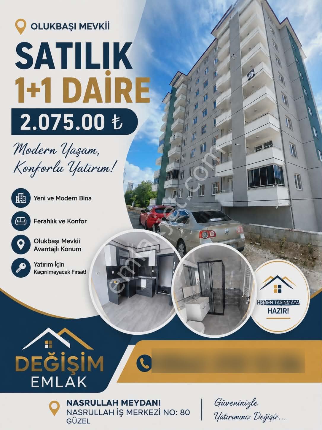 Değişim Emlak'tan Satılık 1+1 Daire