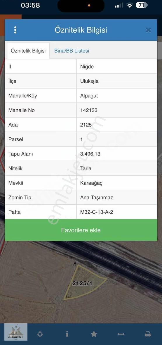 Endüstri Sanayi Bölgesi Yakını Mükemmel Konumda Tarla