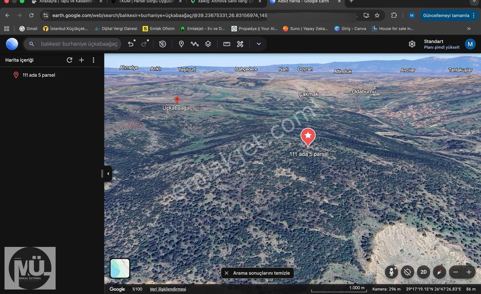 Ayvalık'ta Yüksek Konum Deniz Manzaralı 37.595 M2 Satılık Arazi - Görsel 2