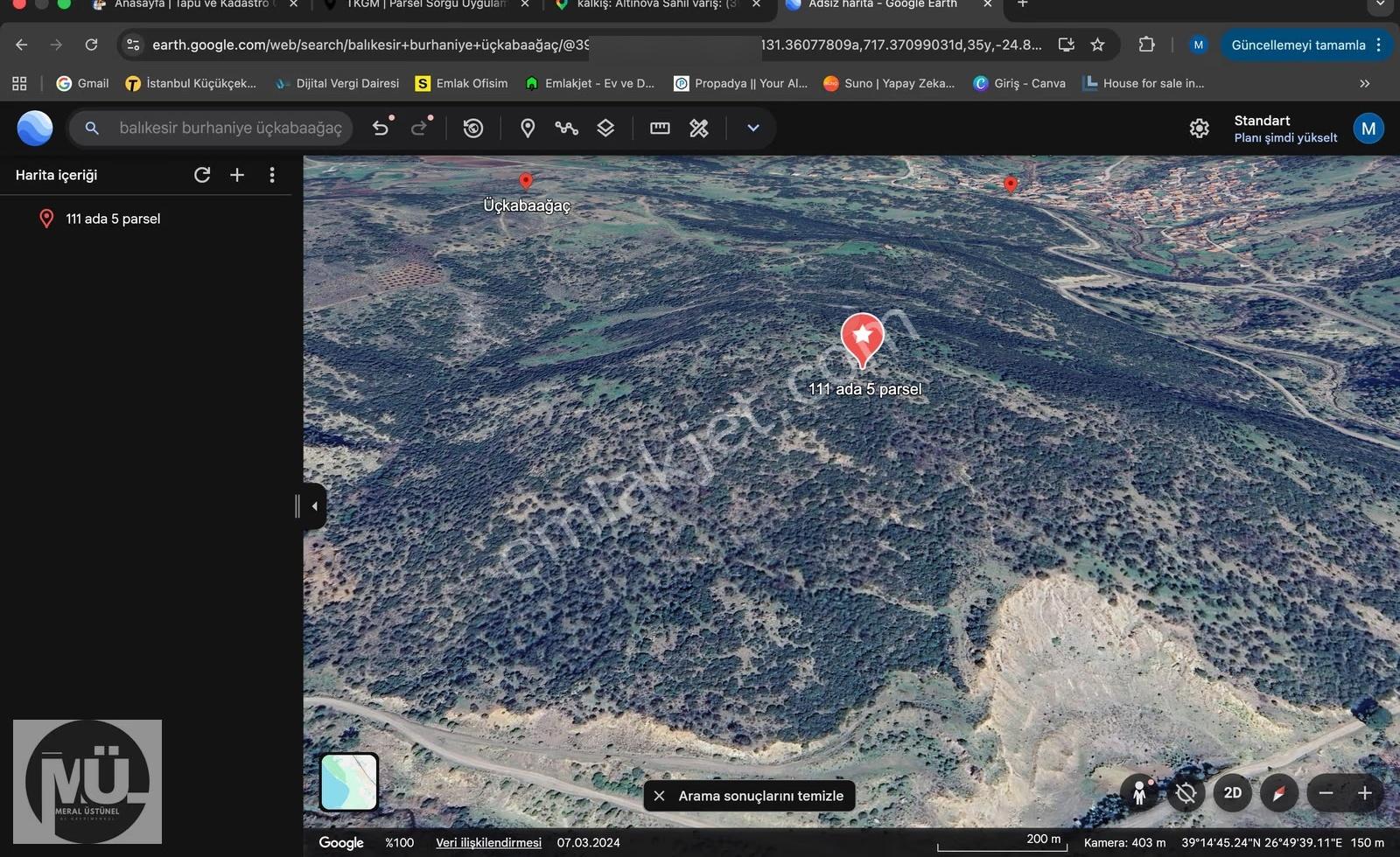 Ayvalık'ta Yüksek Konum Deniz Manzaralı 37.595 M2 Satılık Arazi - Görsel 4