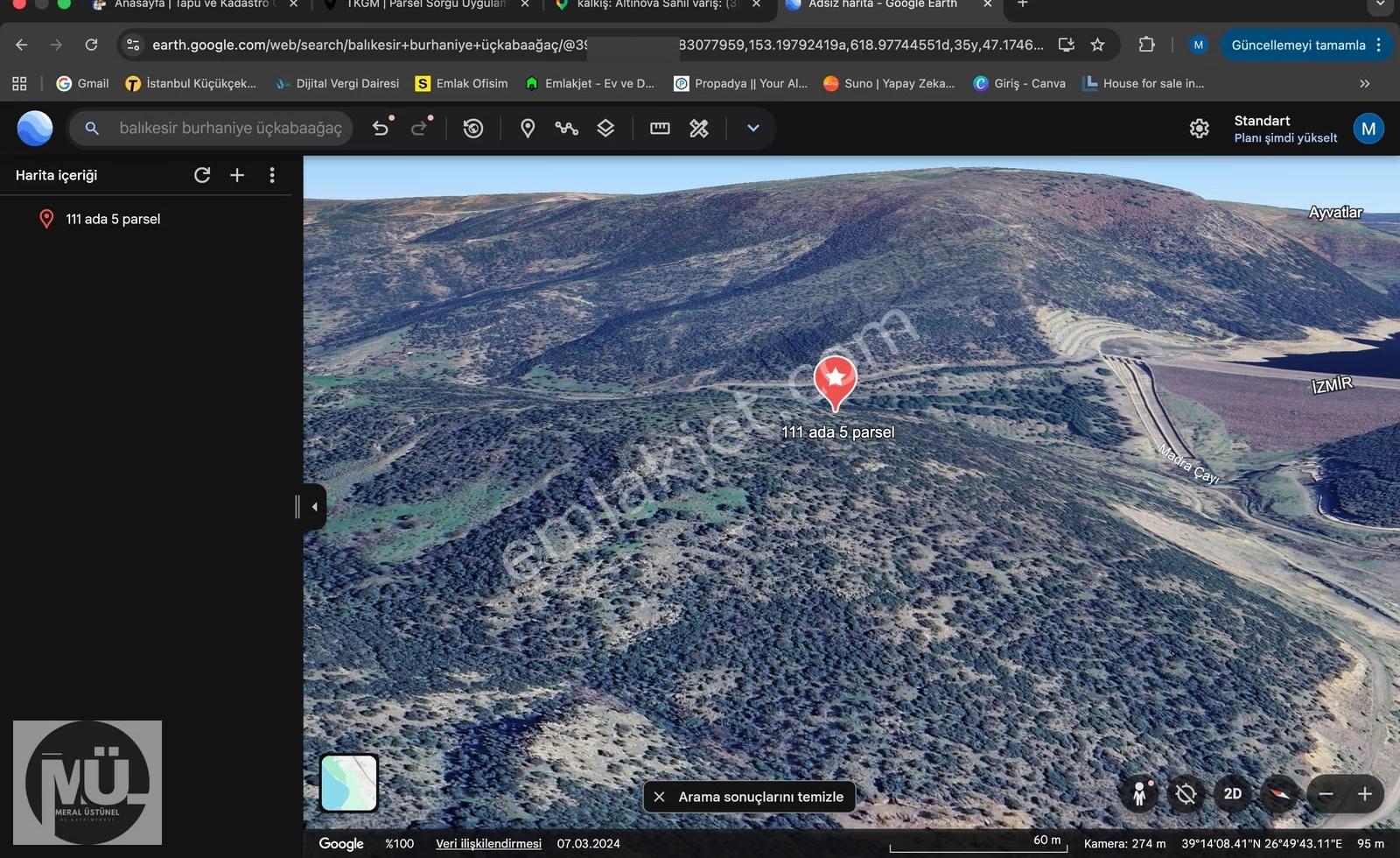 Ayvalık'ta Yüksek Konum Deniz Manzaralı 37.595 M2 Satılık Arazi - Görsel 7