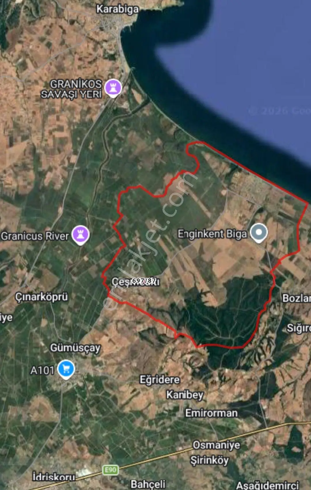 Çanakkale Biga'da 2819 M2 Tek Tapu Tarla - Görsel 5