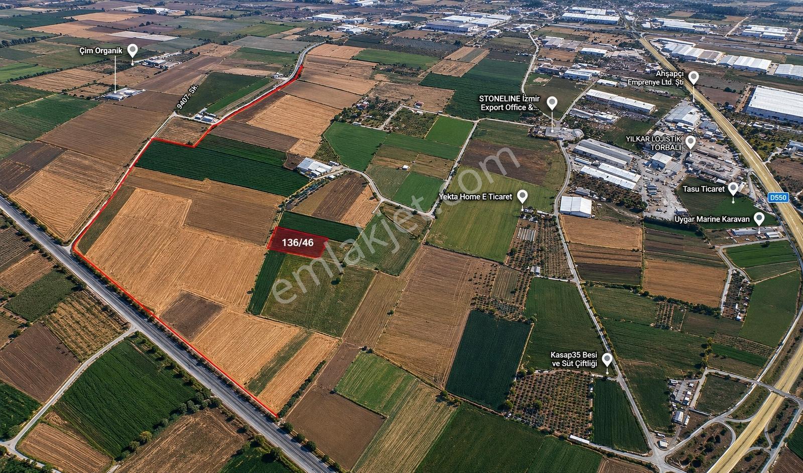 Torbalı Çapak Mah. Satılık 4951m² Tek Tapu Yatırımlık Arazi