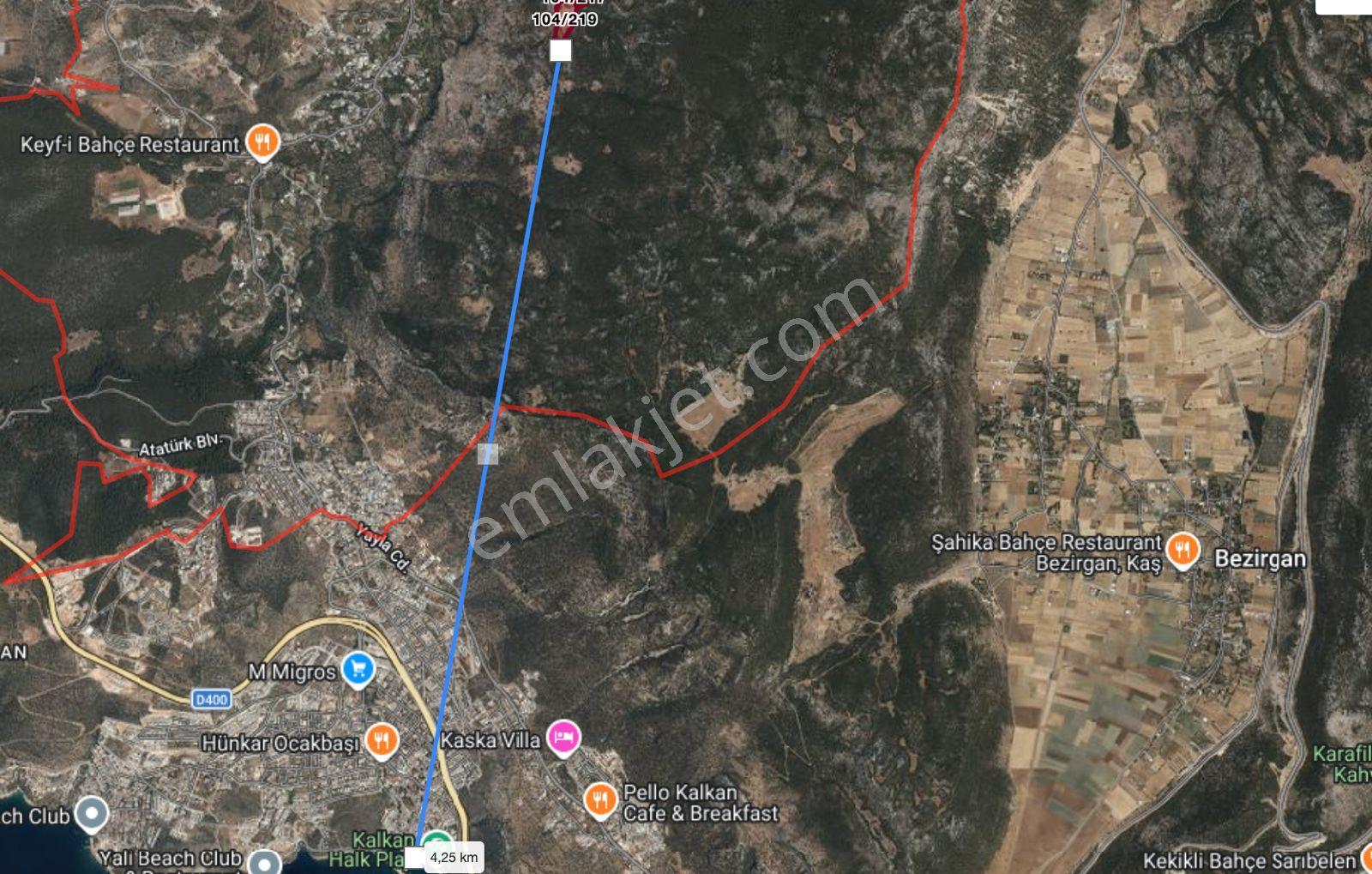 Kaş Kalkan İslamlar 23 Dönüm Valilik Onaylı Satılık Arazi - Görsel 3