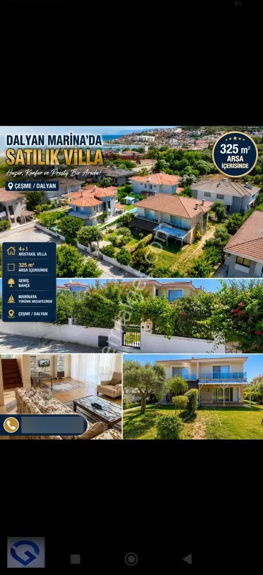 Hüseyin Öziç'den Satılık Dalyan Marina Yakını 4+1 Villa