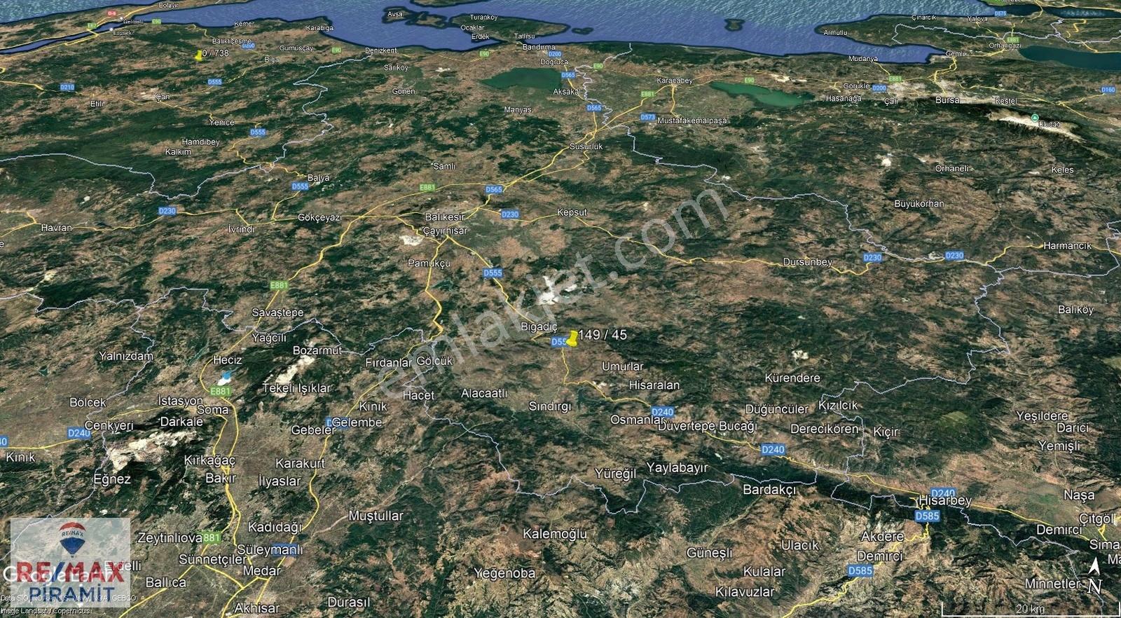 Balıkesirde 6,8 Dönüm Müstakil Tapulu Tarla Ana Yola Sadece 1km