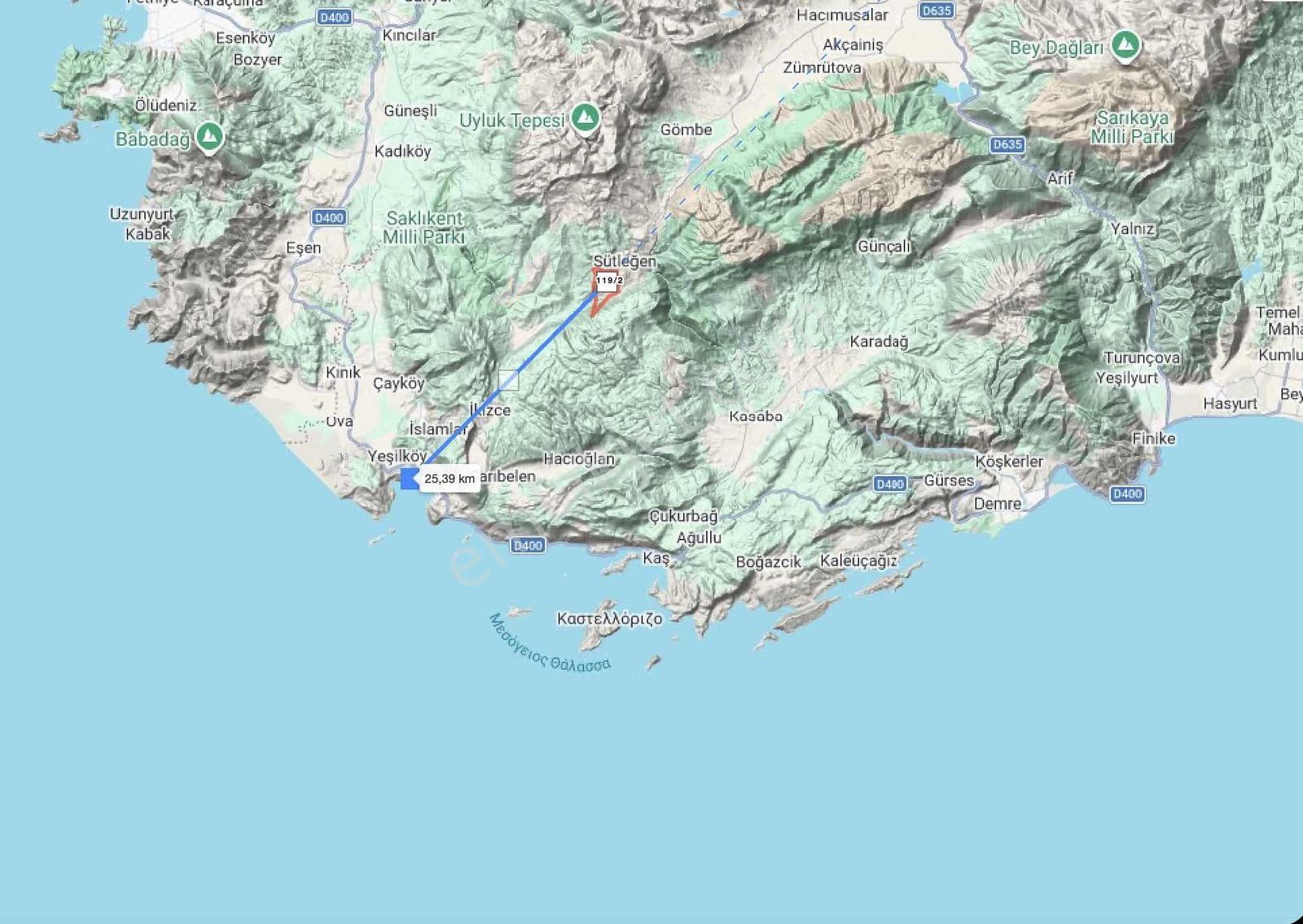 Antalya Kaş Üzümlü Doğa İçinde Satılık 7781m2 Tarla - Görsel 11