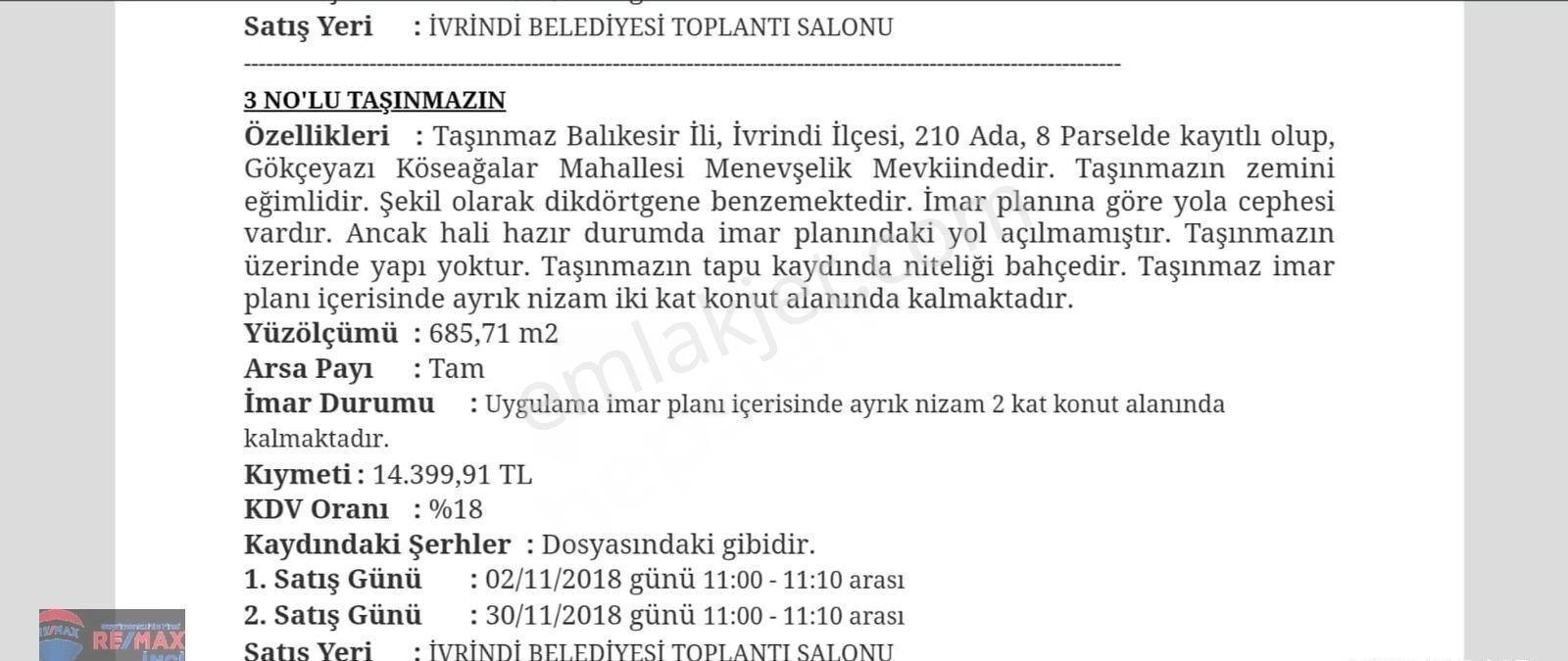 Re/max İnci'den Gökçeyazı'da 685 M2 Satılık Bahçe Nitelikli Arsa - Görsel 3