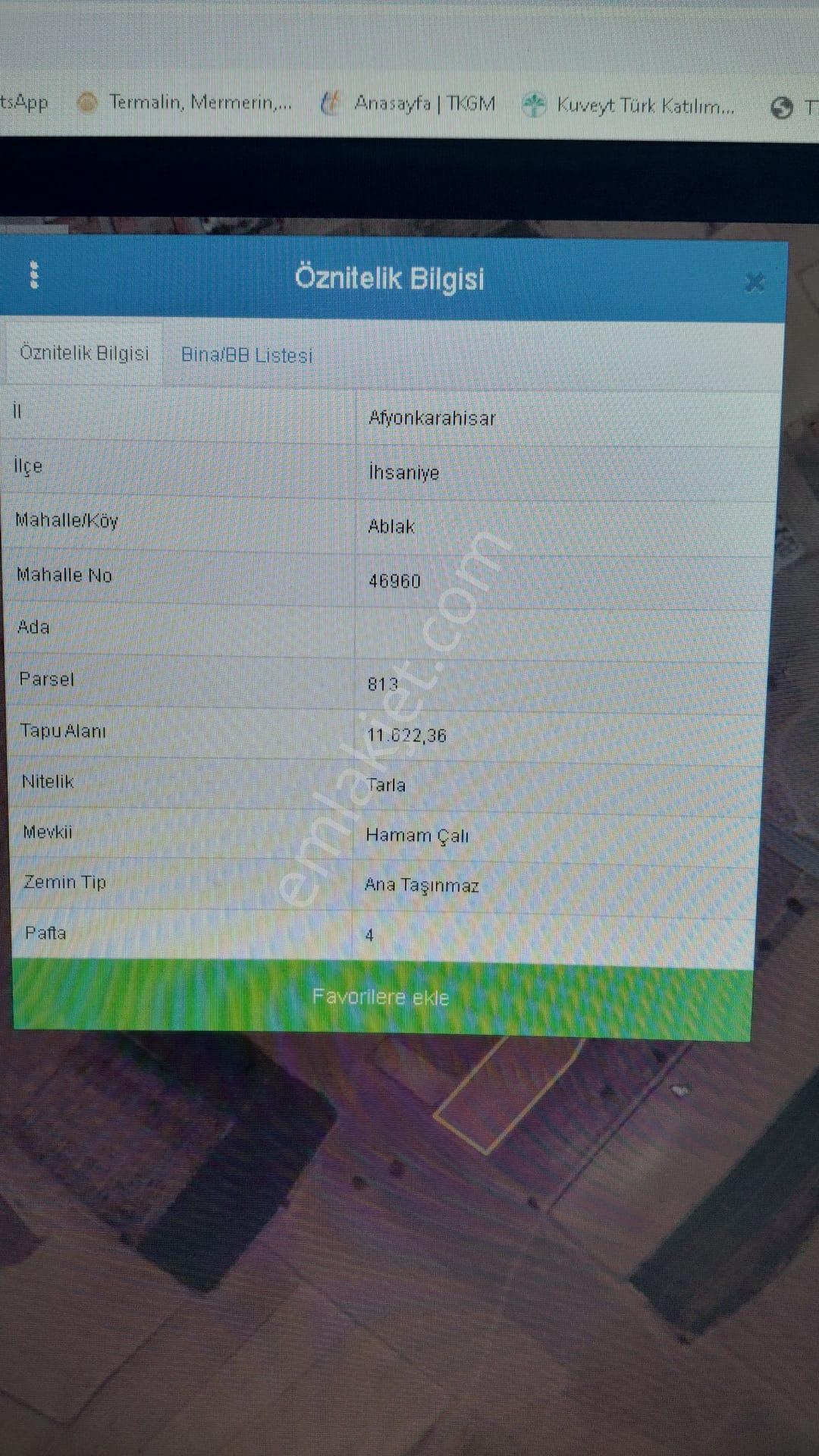 Afyon Tezcan Emlaktan İhsaniye Ablakta Tarla