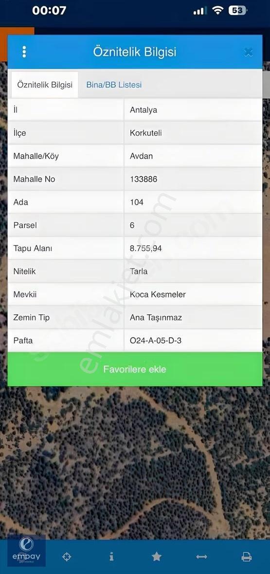 Empay'dan Antalya Korkuteli Avdan Mahallesi Satılık Tarla - Görsel 3