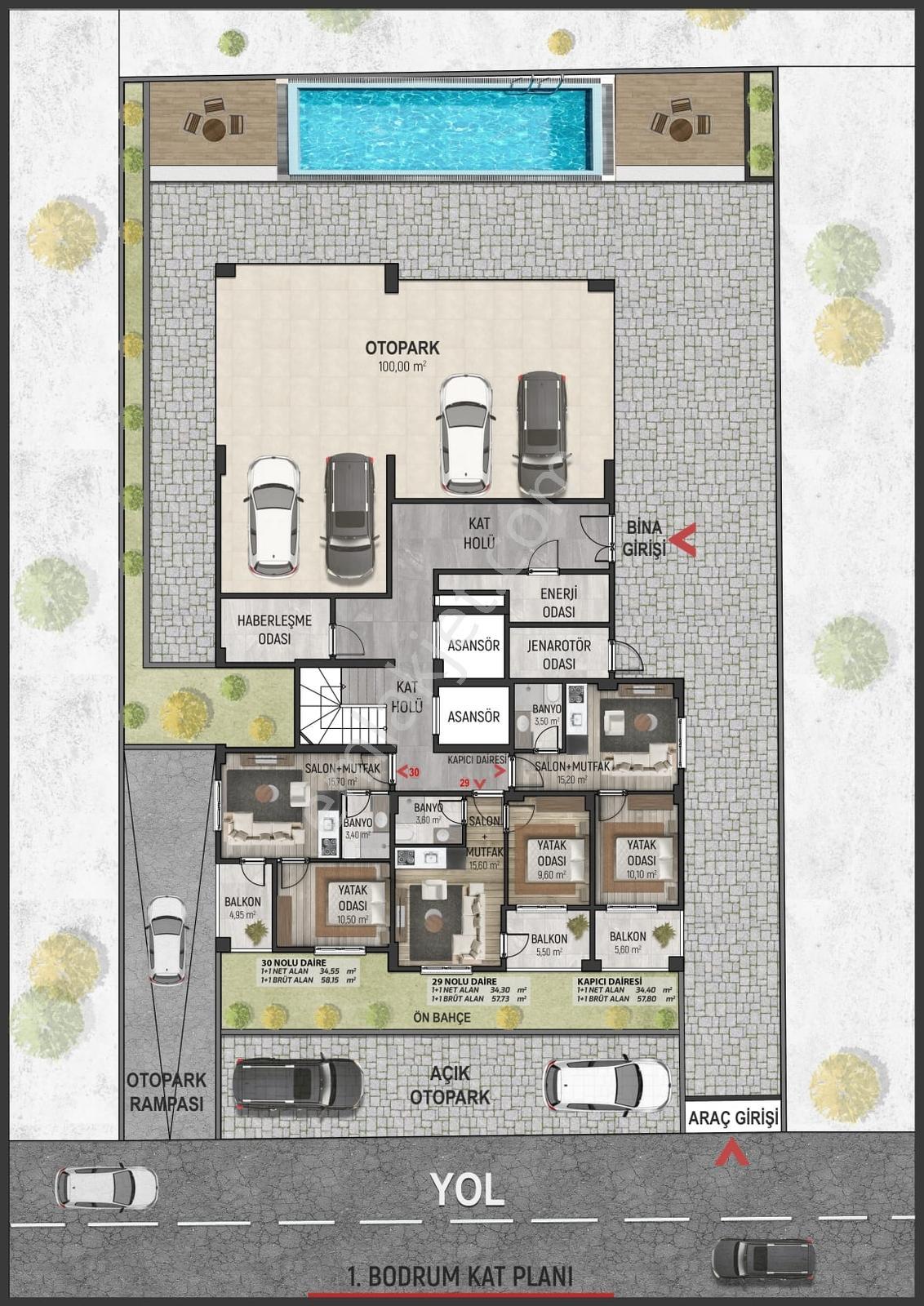 Akçalar'da Projeden Satılık 1+1 Bahçe Katı Daire - Görsel 3