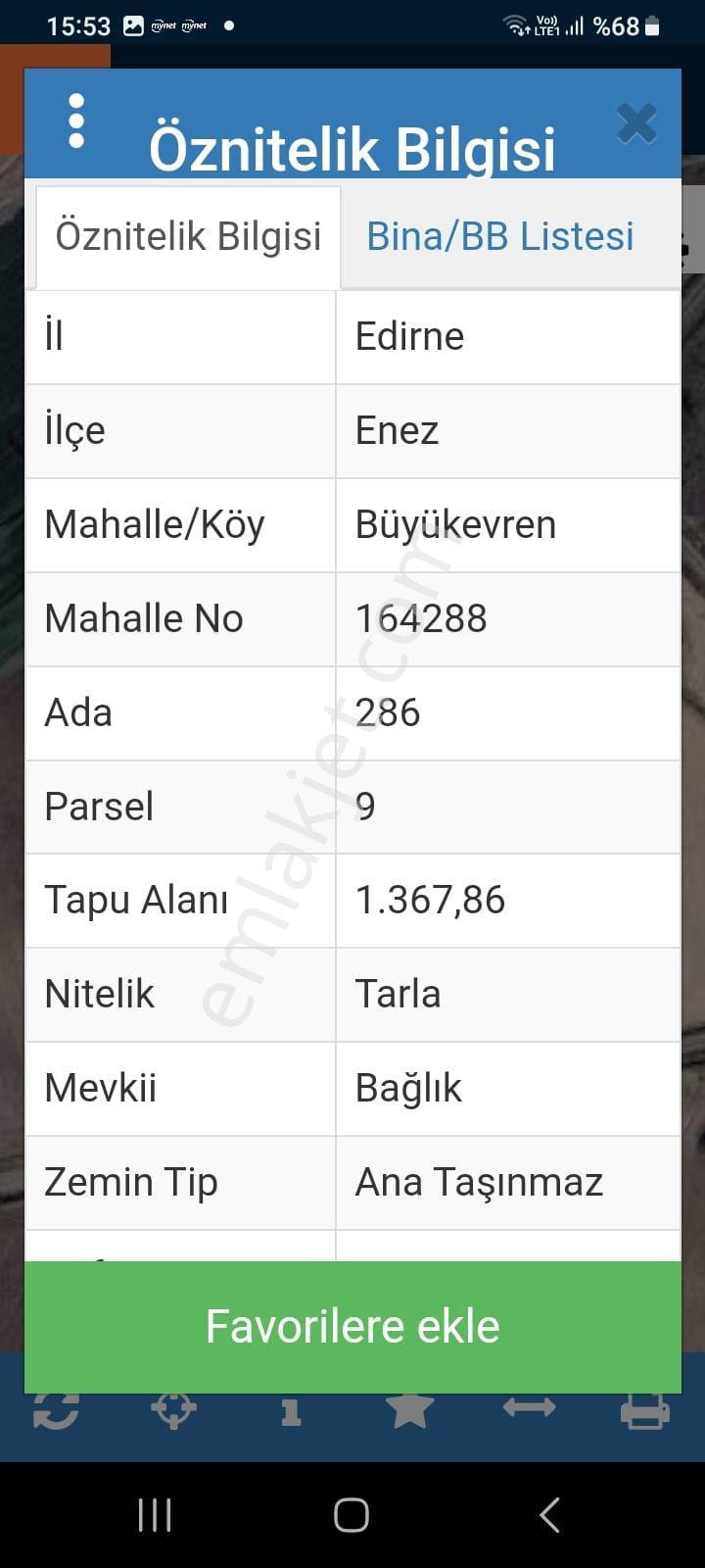 Edirne Enez Büyükevren De Satılık Tarla Denize 7 Dk Köye 5 Dk Mesafede - Görsel 5