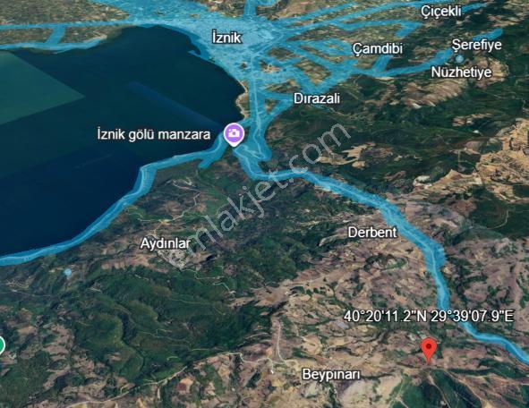 İznik Gölü Yakını Bursa Beypınar Köyü'nde 12dönüm Yola Cephe Yatırımlık Tarla - Görsel 8