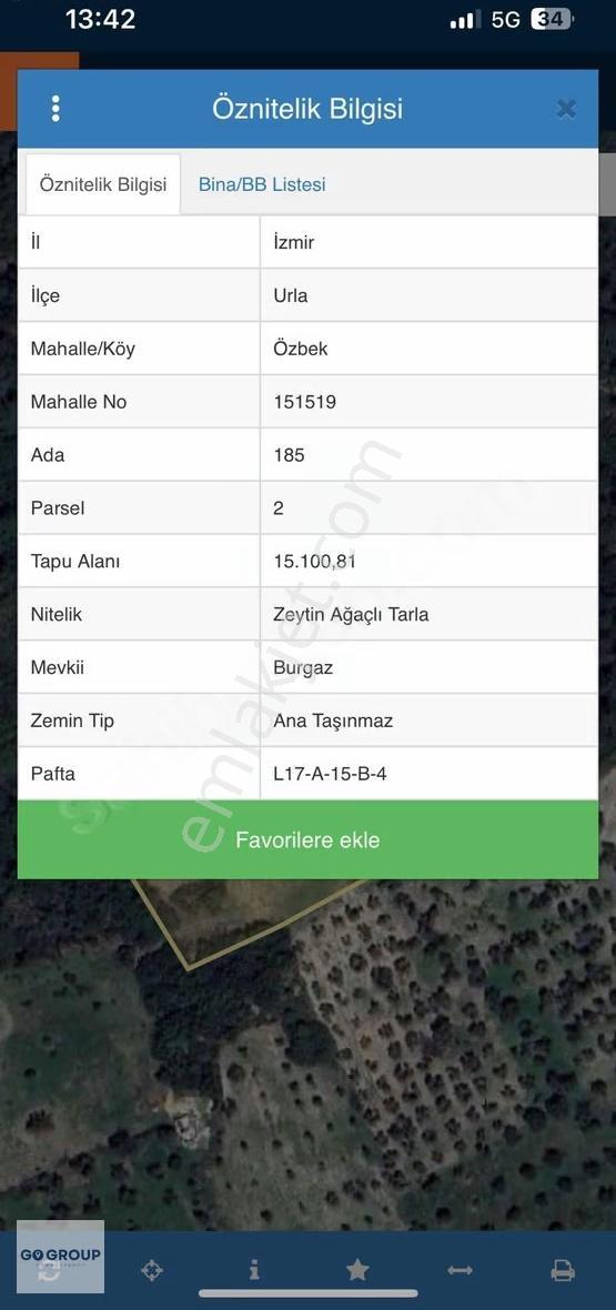 Urla Özbek Köyünde 15.000 M2 Tarla