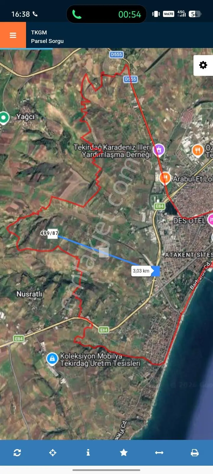 Tekirdağ Süleymanpaşa Yavuz Mah. 2734m2 Müstakil Tapu Tarla