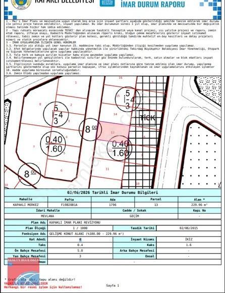 Tekirdağ Kapaklı'da 230 M2 Tek Tapu Satılık İmarlı Arsa - Görsel 5