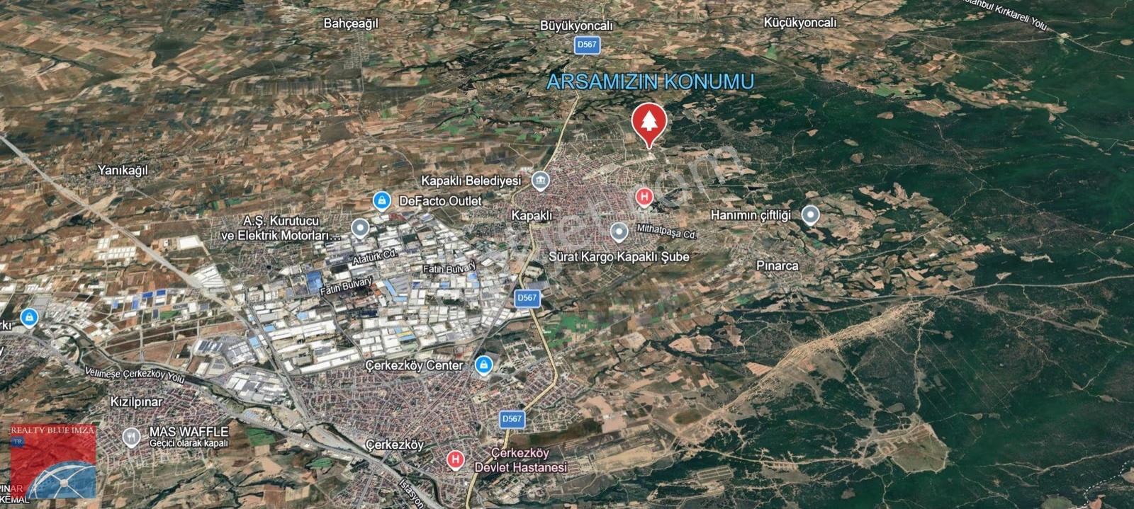 Tekirdağ Kapaklı'da 230 M2 Tek Tapu Satılık İmarlı Arsa
