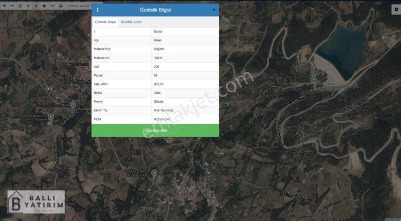 Ballı Yatırım'dan Keles Dağdibi Köyünde Tek Tapu 960m2 Tarla - Görsel 12