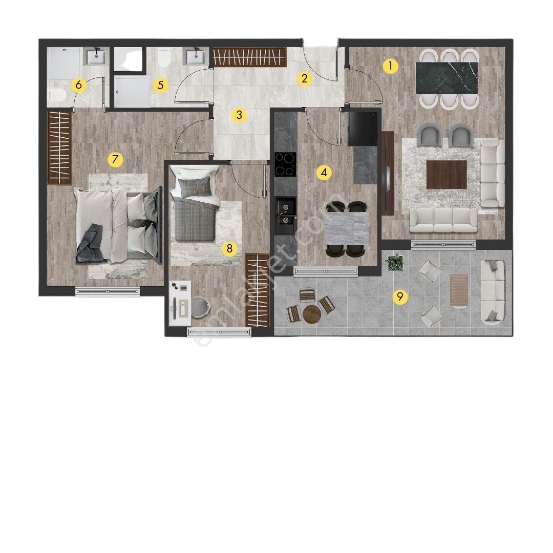 İncek'te Orion Towerda Lüks 2+1 Satılık Daire. - Görsel 15