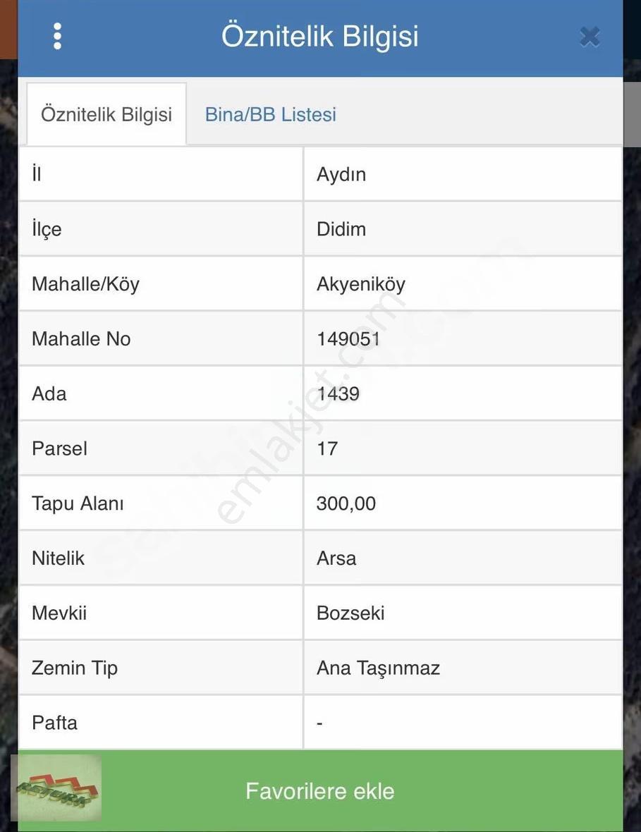 Didim Akyeniköy Bozseki Mevkii Satılık Arsa - Görsel 2