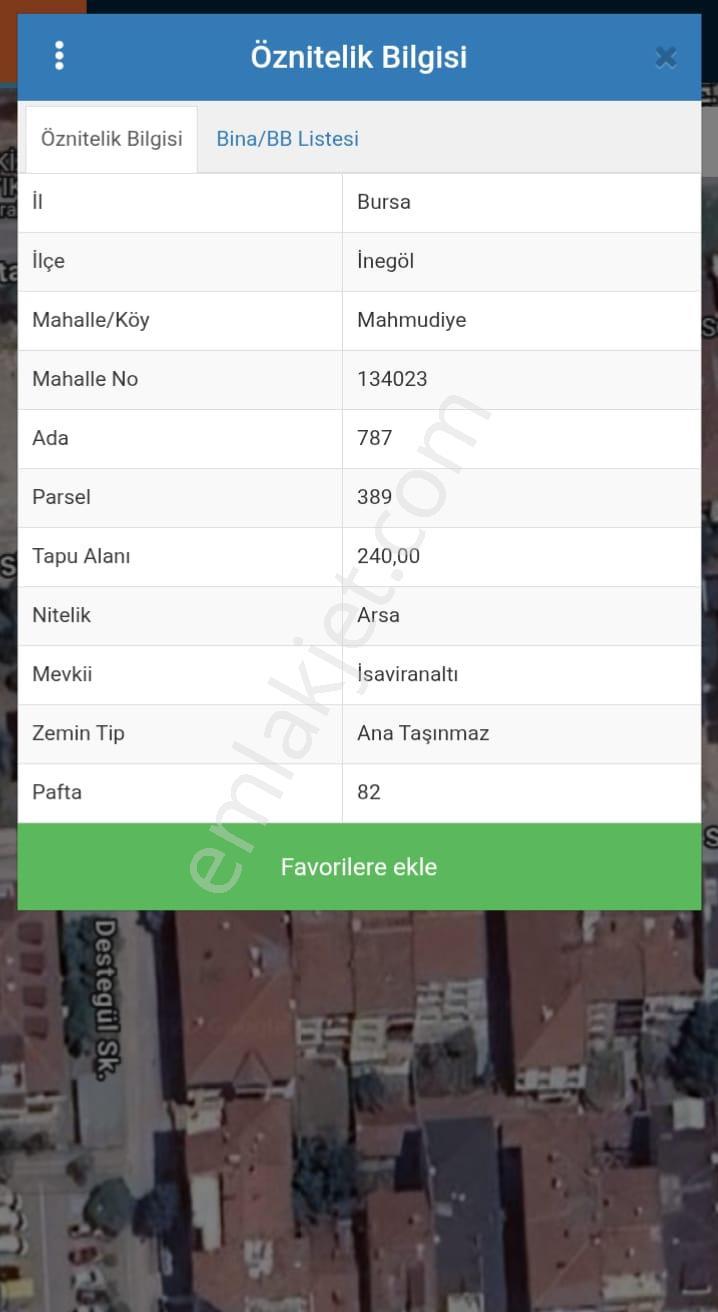 Bursa İnegöl Mahmudiye Mah 240m2 İçinde 34m2 Yakın Satılık Arsa - Görsel 2