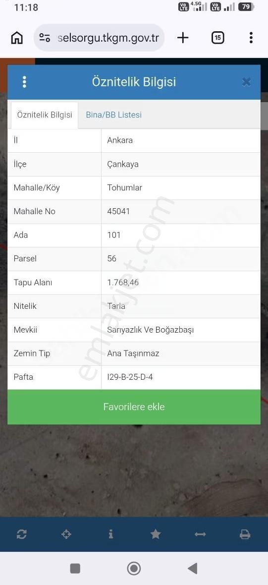 Çankaya Tohumlar Mahallesi Tek Tapu