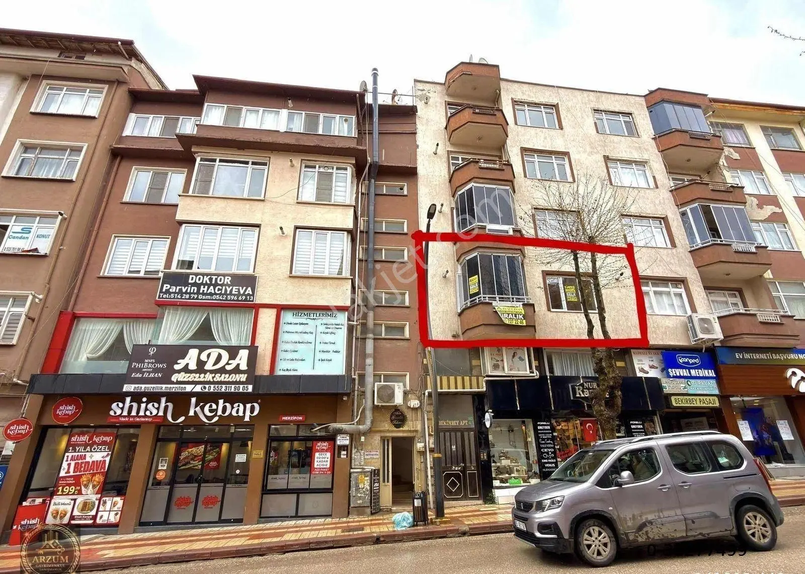Merzifon Cumhuriyet Caddesinde Çarşıda 2+1 Kiralık Daire