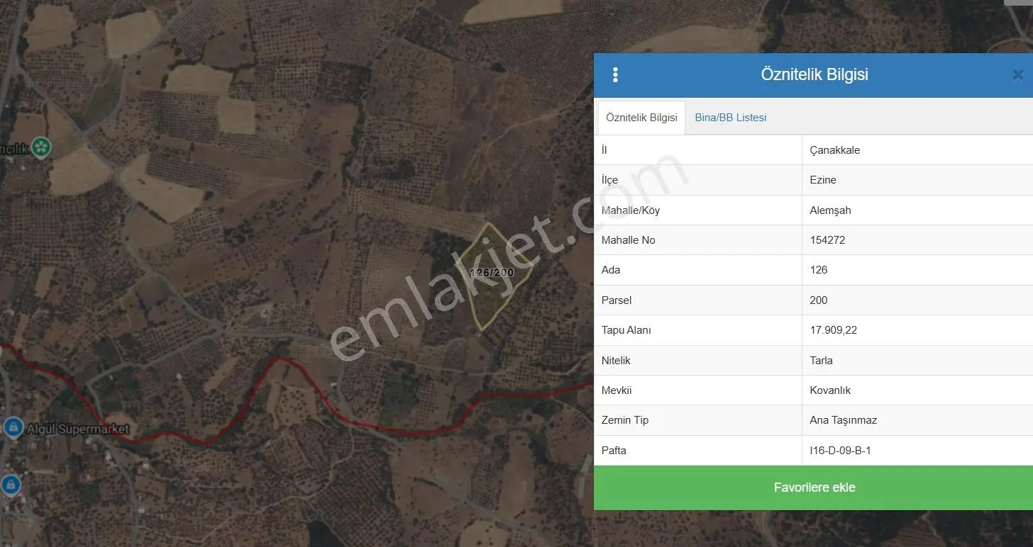Çanakkale Ezine Alemşah Satılık 17909 M2 Tarla - Görsel 5