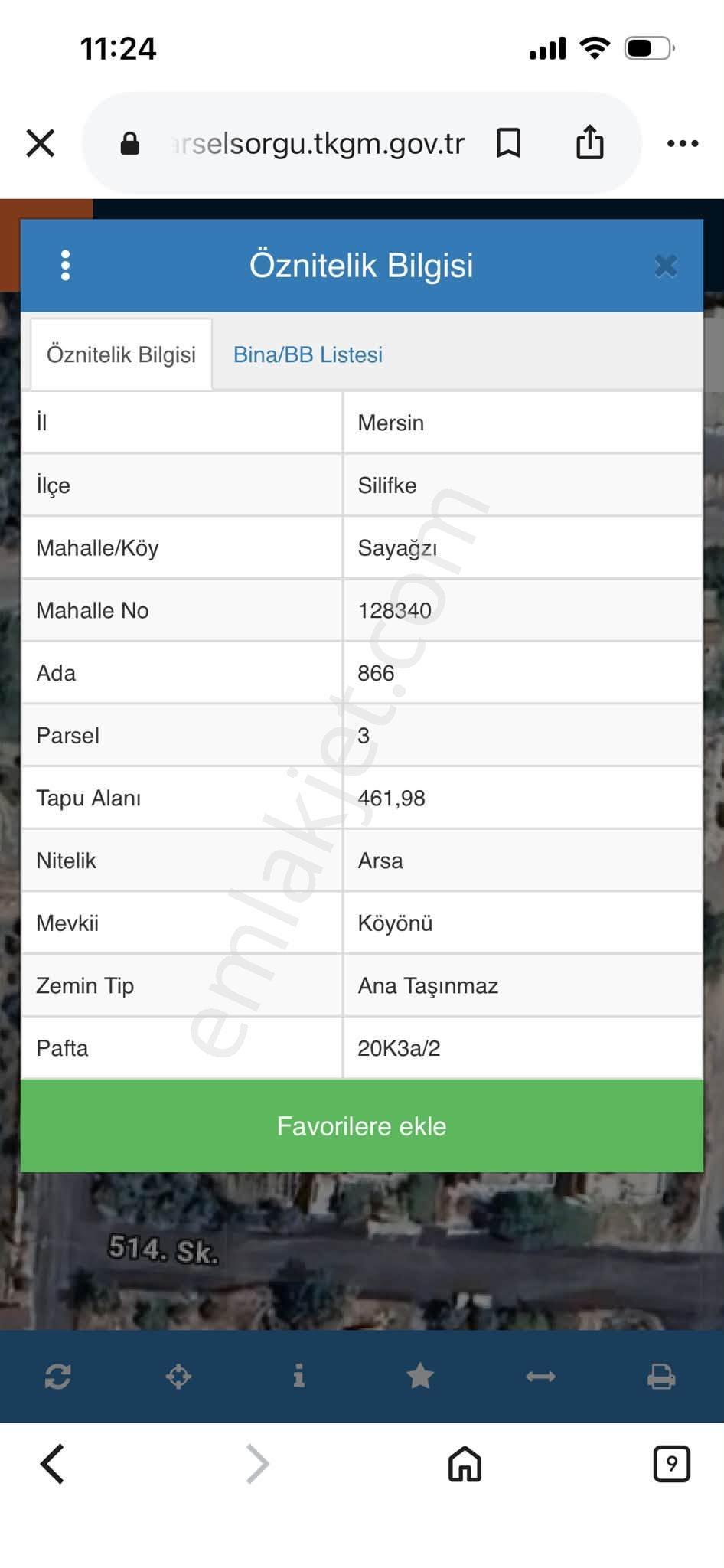 Satılık 461m2 Arsa 3 Kata İmarlı İnşaat Mevcut Silifke/sayağzı - Görsel 3