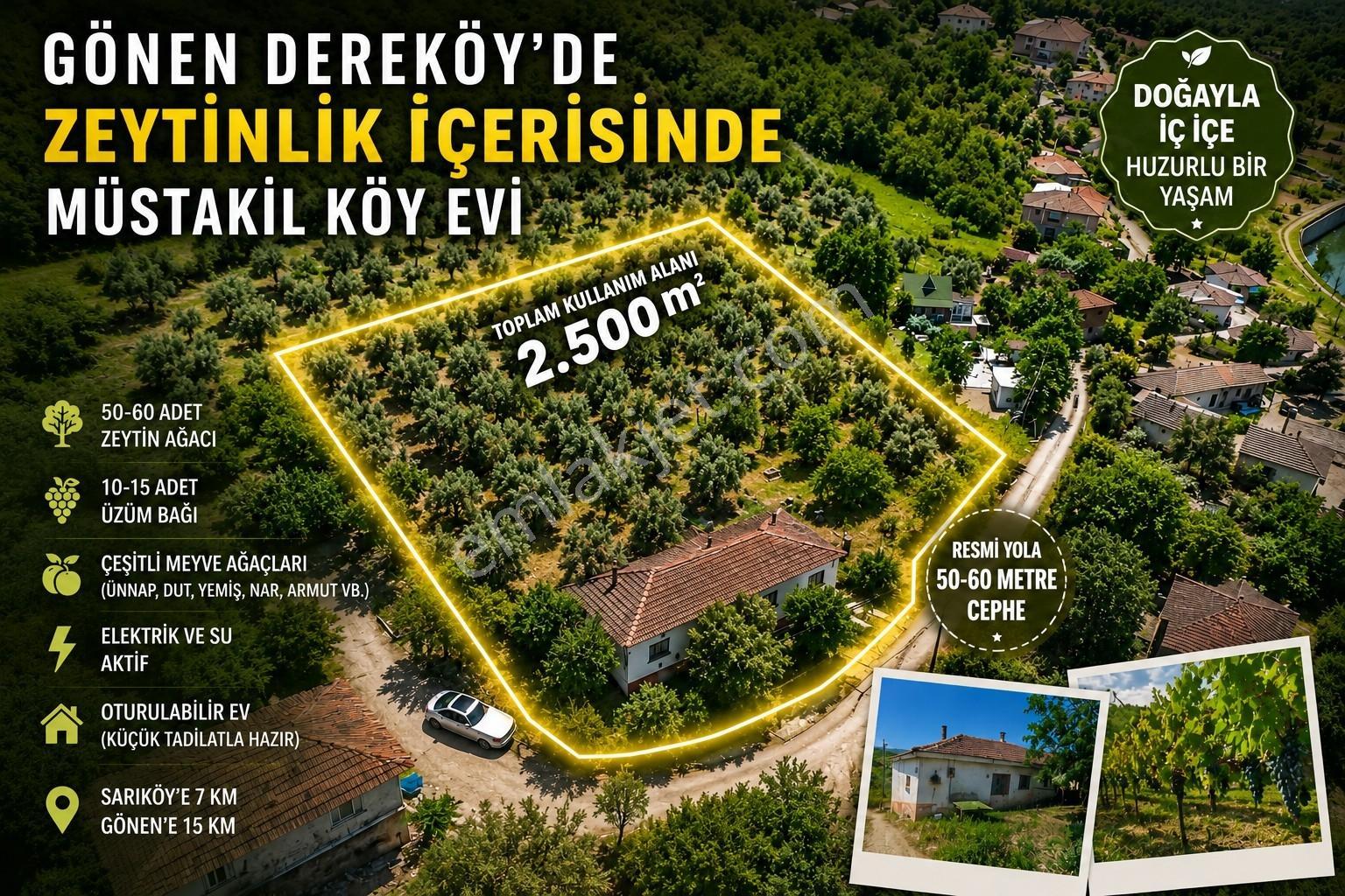 2.500 M² Dereköy'de Zeytinlikle Müstakil Köy Evi Doğa Ve Huzur