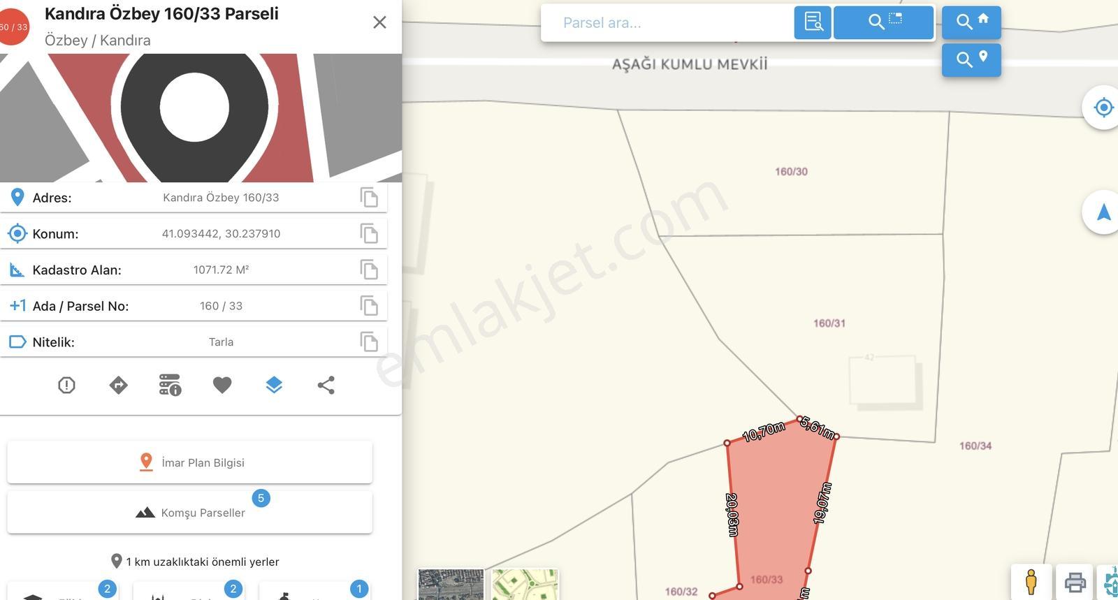 Kandıra Özbey Köyünde Resmi Yola 1 Parsel 1071 M² Arazi - Görsel 10