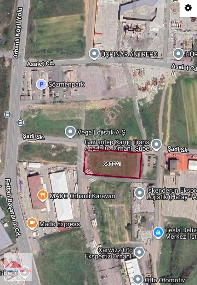 Tuzla Orhanlıda Ticari Depo Amaçlı Kullanılabilecek Satılık Arsa
