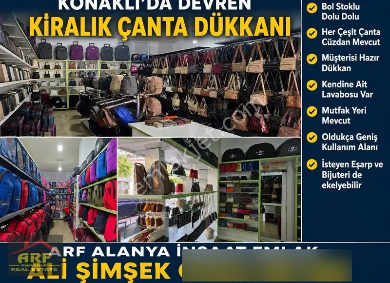 Konaklı'da Devren Kiralık Çanta Mağazası