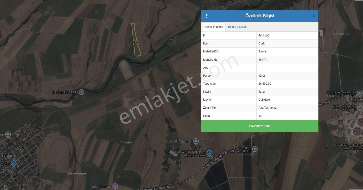 Çorlu Sarılar Mah. Yatırımlık 27.425m2 Satılık Tarla - Görsel 5