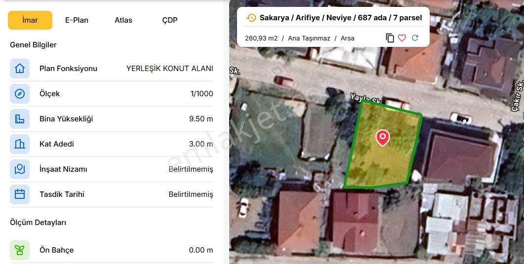 Turyap'tan Arifiye Neviye'de % 90 İmarlı 3 Kat İzinli Cazip Arsa - Görsel 4