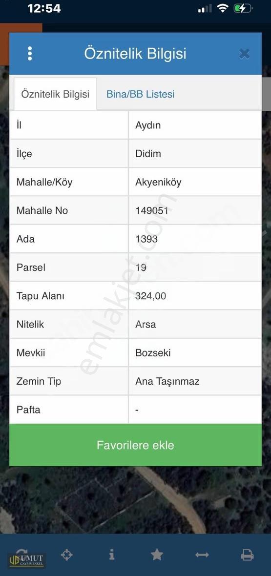 Didimde Villa İmarlı 324 M2 Arsa