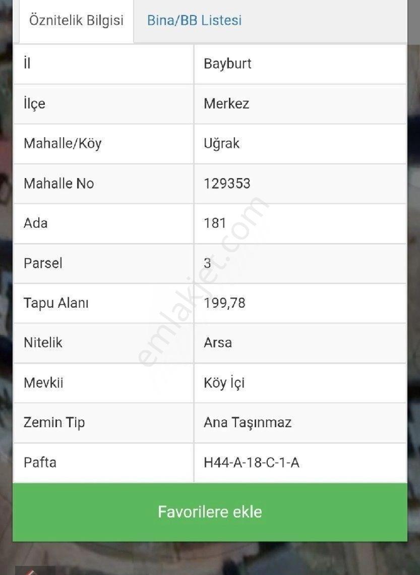 Bayburt Merkez Uğrak'da 200 M2 Satılık Arsa - Görsel 5
