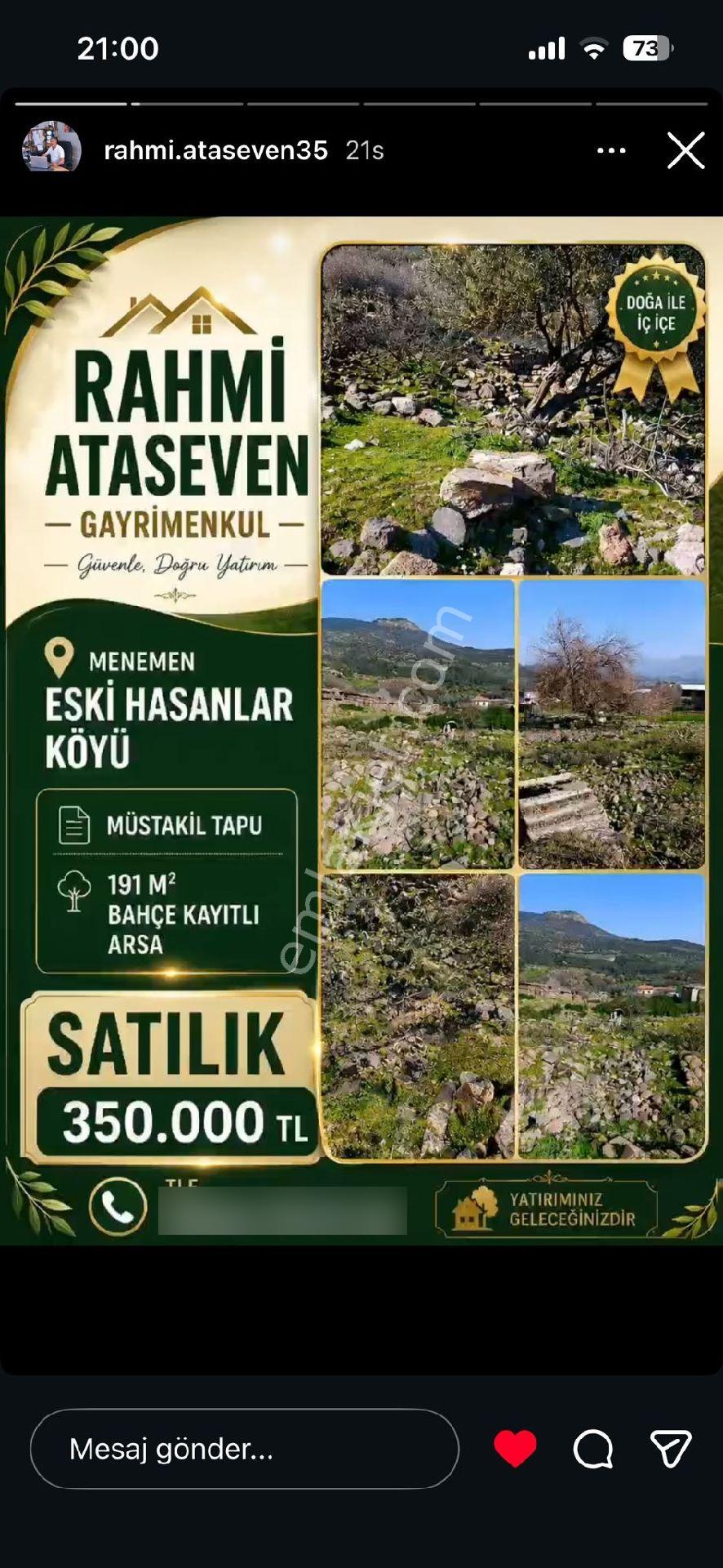 Menemen Eski Hasanlar Köyü Satılık 191 M2 Müstakil Tapu Bahçe