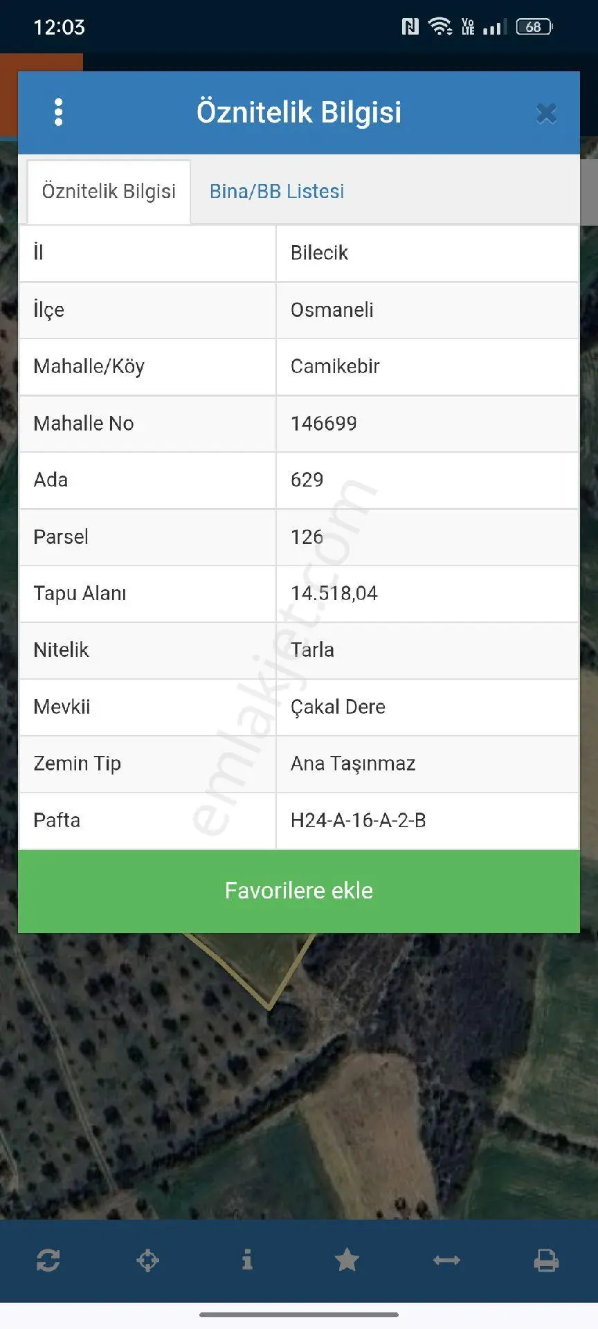 Osmaneli Camikebir Satılık 14518 Mk Şok Şok Fiyat