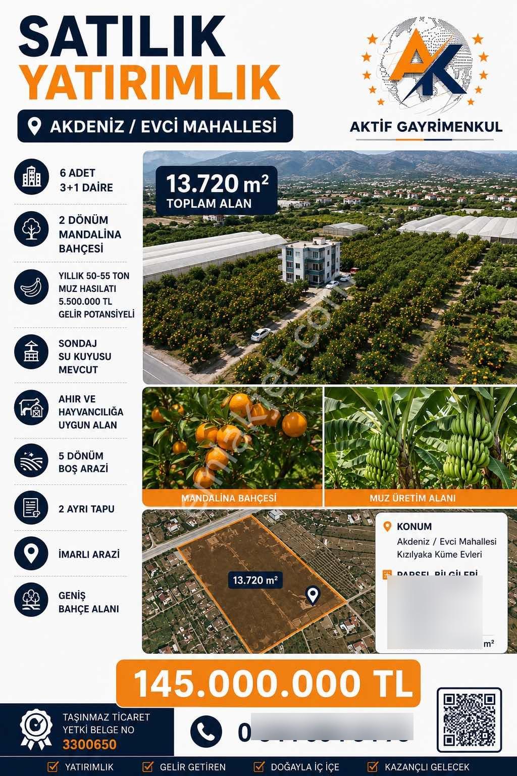 Aktif'ten Akdeniz Evcide Tarım Ve Konut Bir Arada
