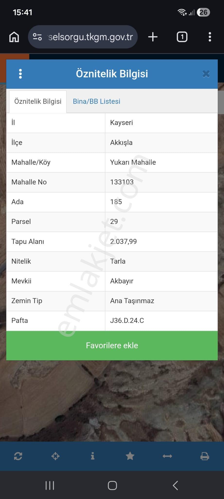 Anadolu Emlaktan Satılık Akkışla Yukarı Mahalle De Tarlalar